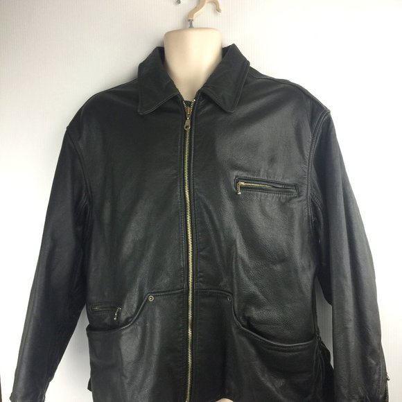 Winlit 69 Other - Winlit 1969, Black Leather Bomber Jacket, Large.